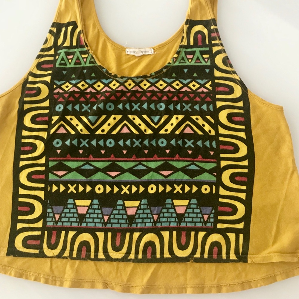 Loose short tribal tank